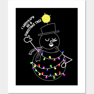 Snowman Christmas Tree Posters and Art